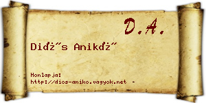 Diós Anikó névjegykártya